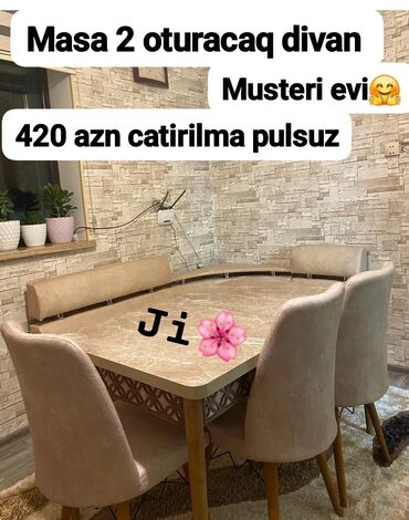 yellənən stul: Mətbəx üçün, Yeni, Açılan, Dördbucaq masa, 2 stul