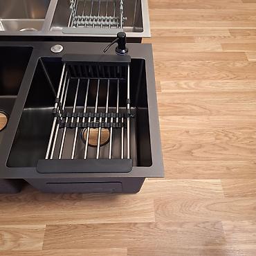 kasa: Yeni Kvadrat Mətbəx çanağı, Şkafsız, Paslanmaz polad, Pulsuz çatdırılma — 5