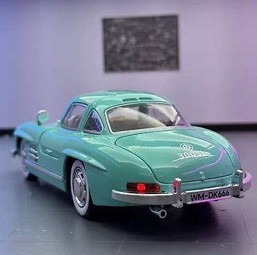 mini mercedes: Kolleksiya modeli – klassik Mercedes 300SL kupe (göy-mint rəng) — 5