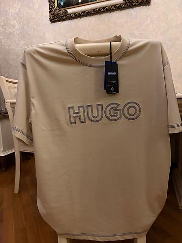 Футболки: Мужская футболка, Hugo Boss, XL, цвет - Бежевый — 5