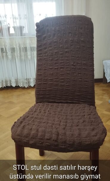 Digər mebel: Stol–stul dəsti - Material: taxta/masiv konstruksiya - Stol: ovala