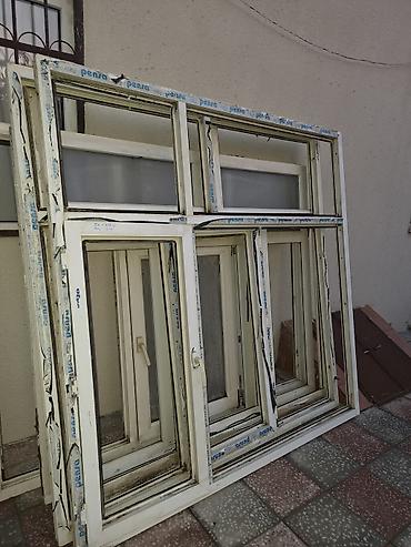 aluminium qapi pencere: İşlənmiş İkiqat şüşə paketi Plastik pəncərə, Еni: 177 sm, Uzunluğu: 177 sm — 1