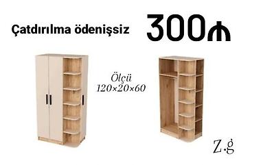 paltar asma: Mebel: İki qapılı şkaf, yan tərəfində açıq rəflərlə. - Ölçü: 120 × 200 — 1