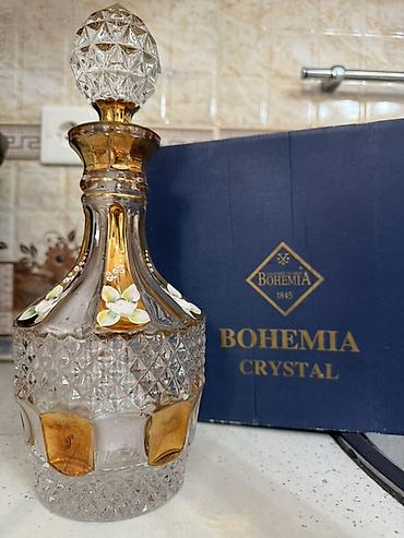 Bohemia Crystal 1845 – qraf və badə dəsti - Material: Orijinal
