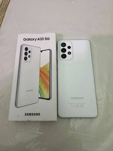 Samsung: Samsung Galaxy A33 5G, rəng - Ağ, Barmaq izi, Sensor, Simsiz şarj — 5
