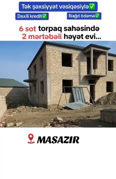 Həyət evləri və villaların satışı: 6 otaqlı, 180 kv. m, Kredit var, Təmirsiz