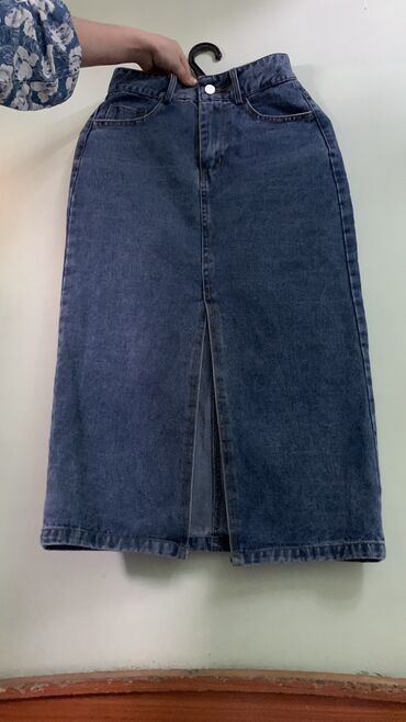 джинсы женские размер 27: Юбка, Джинс, По талии, С вырезом