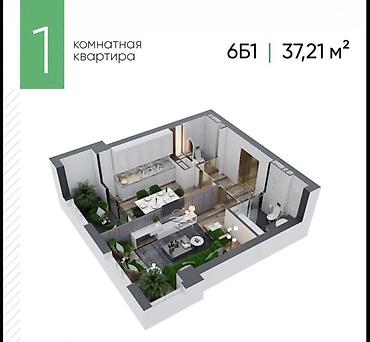artwin: 1 комната, 37 м², АЮ Гранд Элитка, 2 этаж, ПСО (под самоотделку) — 1