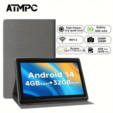 Digər planşetlər: Planşet (yeni bağlı qutuda) Marka: Atmpc Ram: 4gb Rom: 32gb