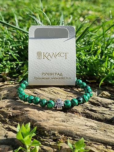 Narukvice: Kalist kamene brojanice od malahita, ručno rađene sa blagoslovom SPC — 6