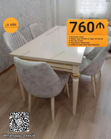 прозрачный стол: Qonaq otağı üçün, Açılan, 6 stul lalafo.az -da прозрачный стол: Qonaq otağı üçün, Açılan, 6 stul