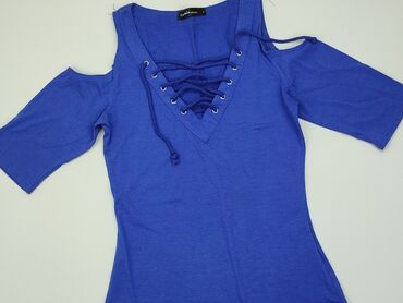 niebieska satynowe bluzki: Blouse, S (EU 36), condition - Good