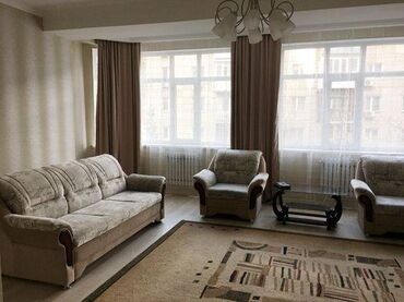 бишкек квартира на долгий срок: 3 комнаты, Агентство недвижимости, Без подселения, С мебелью полностью