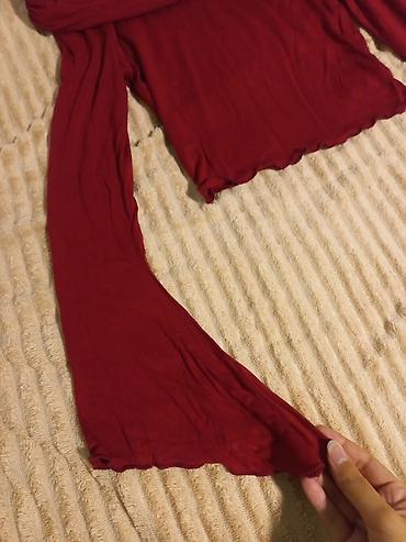 Qadın geyimləri: Bordo çiyini açıq bluz (sheindən alınıb) — 2