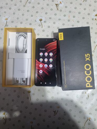 Poco: Poco X5 5G, Колдонулган, 256 ГБ, түсү - Кара, 2 SIM