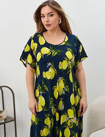 leopard 7: Повседневное платье, Лето, Длинная модель, Хлопок, Трапеция, 2XL — 3