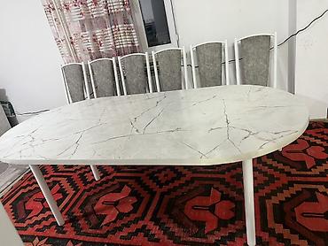 silver kitchen: Обеденная группа: овальный стол + 6 стульев. - Стол с овальной — 3