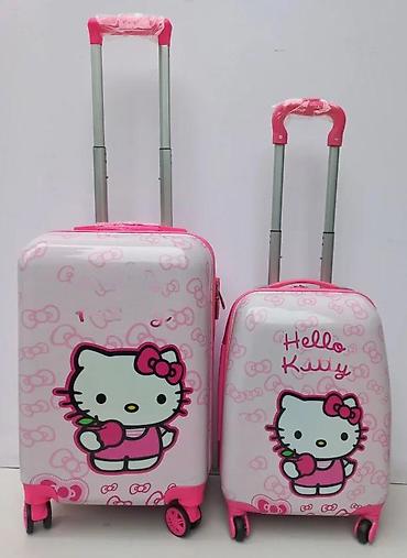 Putni koferi i torbe: Set kofera Hello Kitty – 2 kom - Dizajn: beli i roze koferi sa — 3