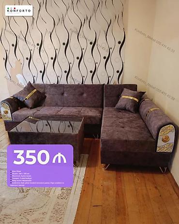 hava divani: Künc divan, Qonaq otağı üçün, Parça, Bazalı, Açılan — 1
