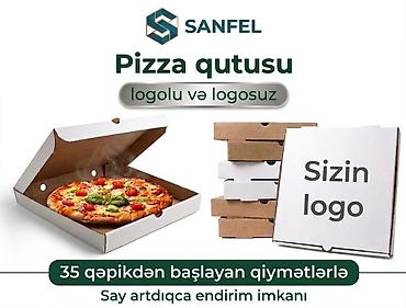 take away: Pizza qutuları – loqolu və loqosuz - Material: möhkəm, qida ilə təmas — 1