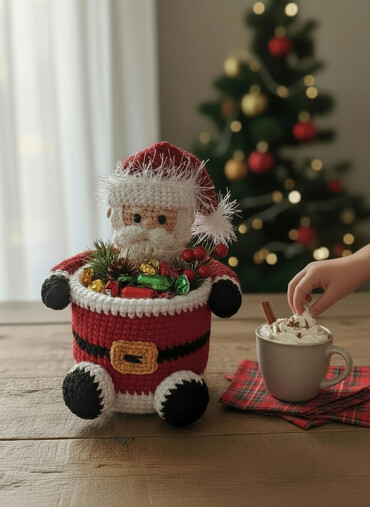 Konfet qabları: Yenil il temalı əl işi “Şaxta Baba” konteyneri - Material: əl ilə — 1