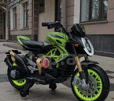 роботы на радиоуправлении: Uşaq üçün elektrikli motosiklet - Rəng: yaşıl/qarışıq qara-qızılı