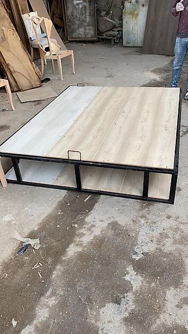 Çarpayılar: Metall karkaslı qalxan mexanizmalı çarpayı bazası - Güclü qara metal — 3