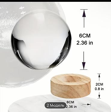 gece lanpası: LED işıqlı Günəş sistemi kristal kürə - Dizayn: 3D lazerlə oyulmuş — 2