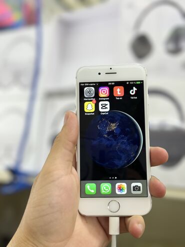 iphone 4s qiymeti: IPhone 6, < 16 ГБ, Серебристый, Отпечаток пальца