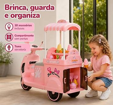 Uşaq dünyası: Uşaq üçün elektrikli “Ice Cream” skuteri – dondurma köşkü temalı — 4