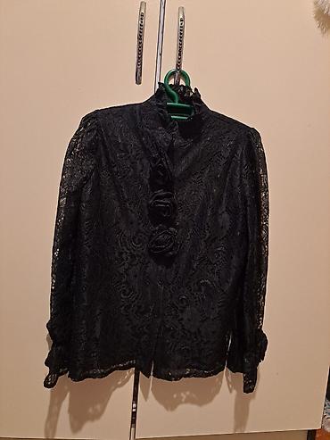 gecə paltar: Qara krujeva bluz - Material: tamamilə krujeva parça, naxışlı — 1