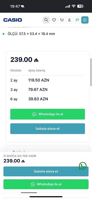 Qol saatları və aksesuarlar: TAM YENİ CASİO QOL SAATI! İstifade hec vaxt olunmayib!!! Casio — 2