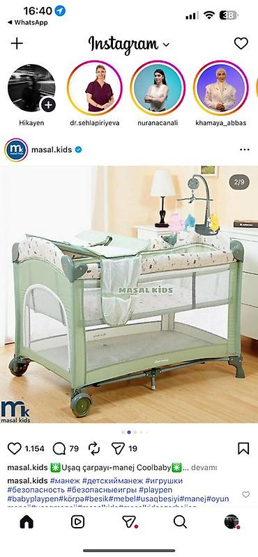 moms 4: Uşaq çarpayı-manej Coolbaby Rahat ve güvənilir bir qatlama mexanizmi — 3