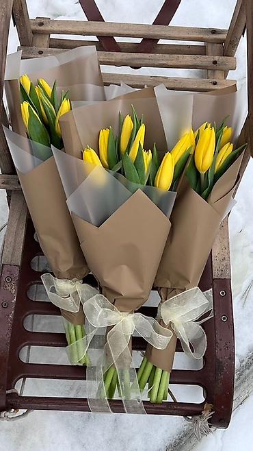 Букеты из живых цветов: Тюльпаны — стильные букеты и одиночные стебли - Разновидности — 11