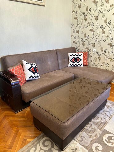 Ev üçün digər mebel: Künc divan, Açılmayan, Bazasız, Parça