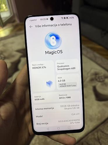 Honor: HONOR X7b – pametni telefon Ključne specifikacije: - Ekran: FHD+ — 2