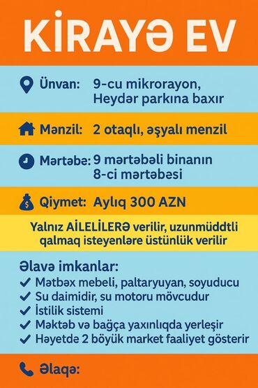 аренда и продажа недвижимости: Sumqayit şəhər 9-cu mikrorayon ərazisində, Heydər parkına yaxın, 2