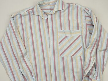 koszule na spinki: Shirt 15 years, condition - Good, pattern - Striped, color - Light blue