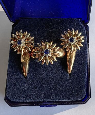 мужские золотые кольца: Продаю набор из золота с сапфирами Проба золота 585 Вес 9.2 г