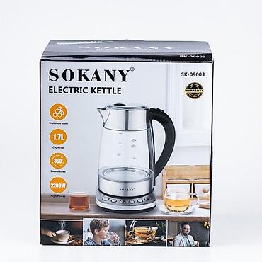 Mətbəx texnikası: №: 4853 Məhsulun adı: Elektrik çaydan Sokany SK-09003 Black/Silver — 5