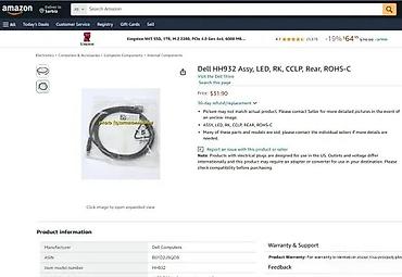 Druga oprema za računare i laptopove: Dell HH932 / 0HH932 LED Status Indicator Light Cable – dužina 2 ft — 5