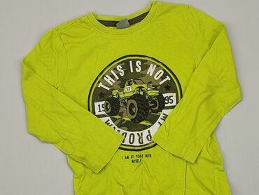 zielona bluzka z falbanką: Blouse, 4-5 years, 104-110 cm, condition - Good