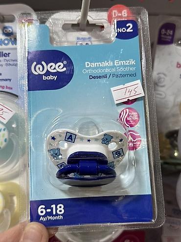 Пустышка Wee Baby Damaklı Emzik №2, ортодонтическая, с рисунком. - at lalafo.kg Пустышка Wee Baby Damaklı Emzik №2, ортодонтическая, с рисунком. -