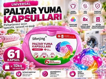 sam: Sifonjing universal paltar yuma kapsulları — təmizlik, təravət və — 1