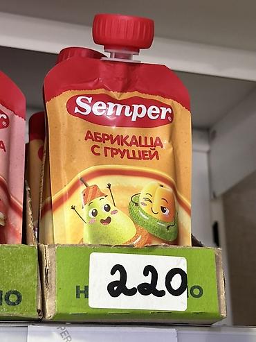 sem: Пюре Semper «Абрикаша с грушей» в мягком пакете с крышкой. - Вкус — 1