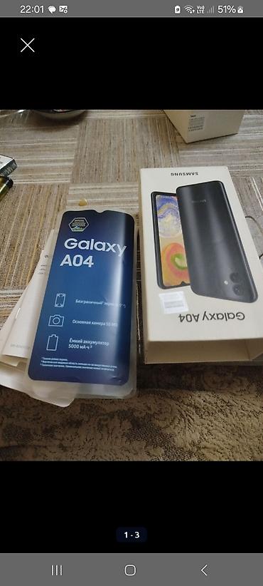 samsung laptop: Samsung Galaxy A04, 64 GB, rəng - Qara, Sensor, İki sim kartlı — 1