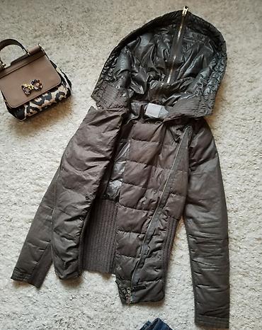 spitfire jacket alpha: PINKO jakna u braon pastelnoj boji sa vunom. Kapuljaca viralnog kroja — 1