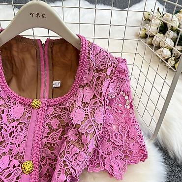 Көйнөктөр: Ажурное кружевное платье - Материал: плотное фигурное кружево с — 5