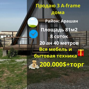 долгосрочная аренда квартир бишкек собственник: Продаются 3 A-frame дома в живописном селе Арашан! Внутри все для