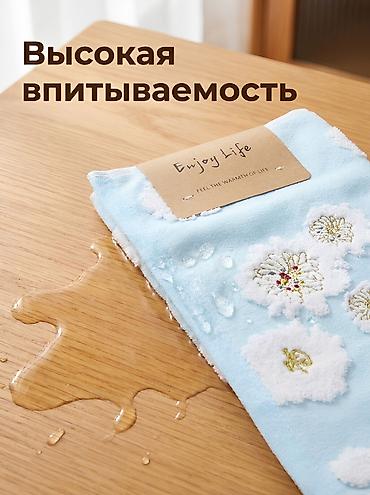Dəsmallar: Mətbəx üçün Yeni rəng - Mavi Pambıq Dəsmal — 5